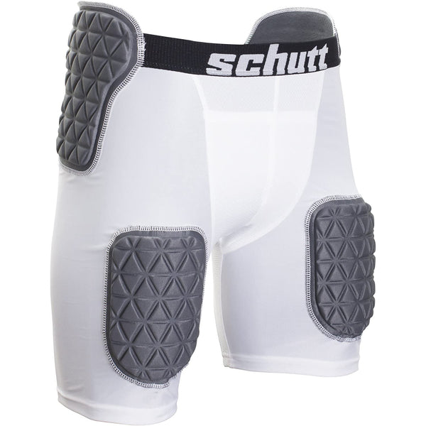 Open Box Schutt ProTech Tri All-in-One Football Girdle Padded Compression Shorts w/ Integrated Hip - White - Large - lauxsportinggoods