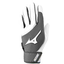 Open Box Mizuno MVP Adult Baseball Batting Glove - White/Grey - Large - lauxsportinggoods
