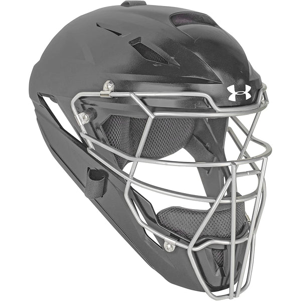 Open Box Under Armour Converge Solid Matte Catching Mask-Youth-Black - lauxsportinggoods
