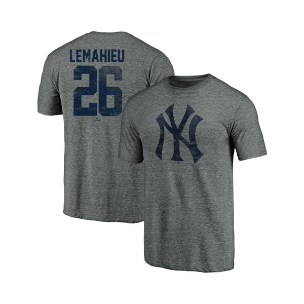 Fanatics New York Yankees Dj Lemahieu #26 Upper Heritage N&N Tee - Heathered Gray - lauxsportinggoods