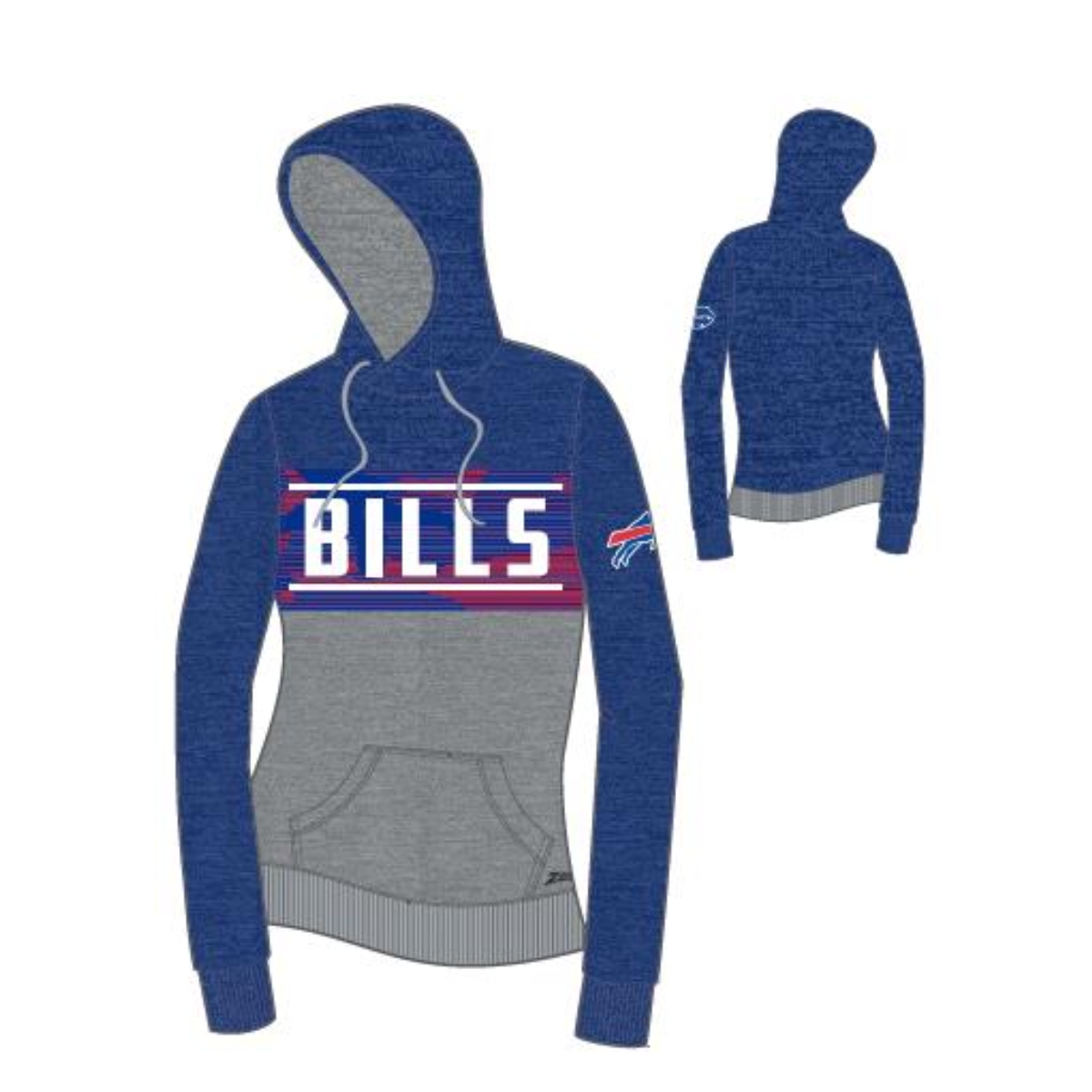 Zubaz NFL Men's Buffalo Bills Team Full Zip Up Hoodie With Zebra