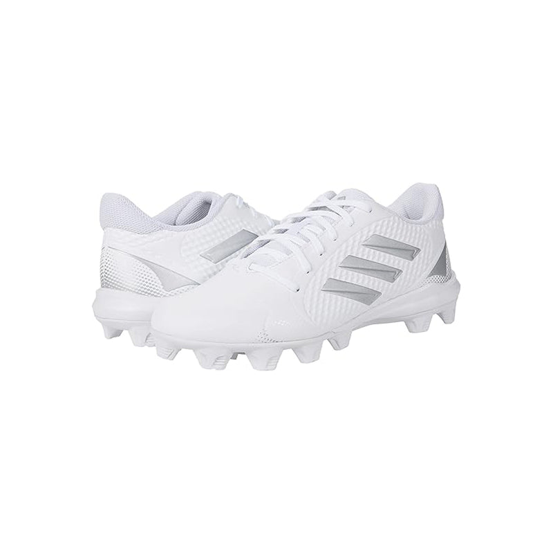 Used Adidas Women's PureHustle 2.0 MD Baseball Cleats - White/Silver - 6 - lauxsportinggoods