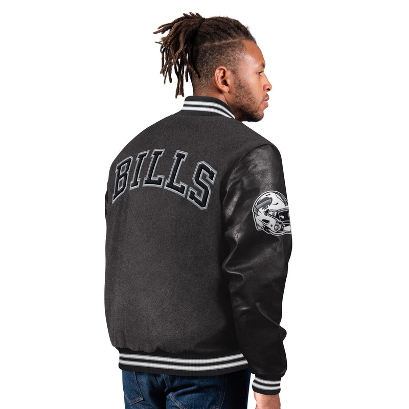 Starter Men's Buffalo Bills Polyester/Wool Jacket - Black - lauxsportinggoods