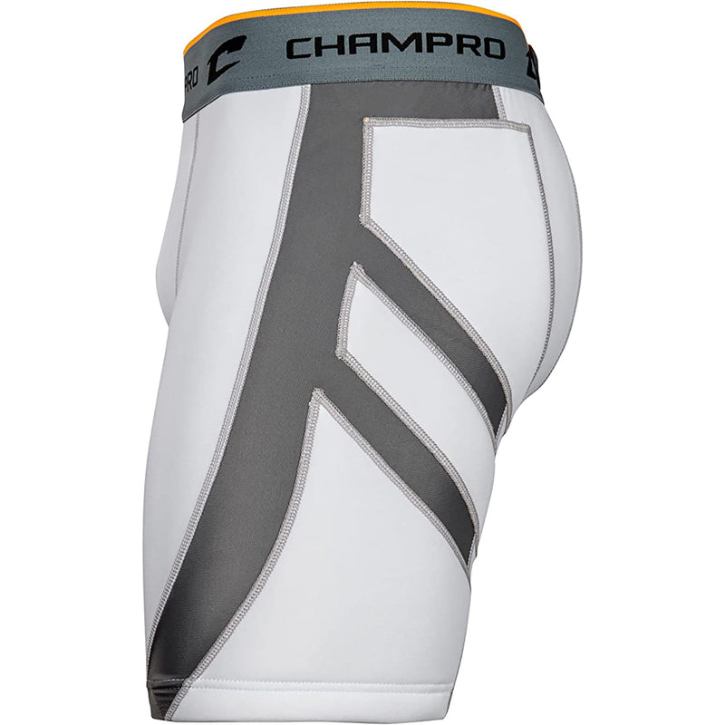Open Box Champro Windup Sliding Short with Cup-WHITE BODY-L - lauxsportinggoods