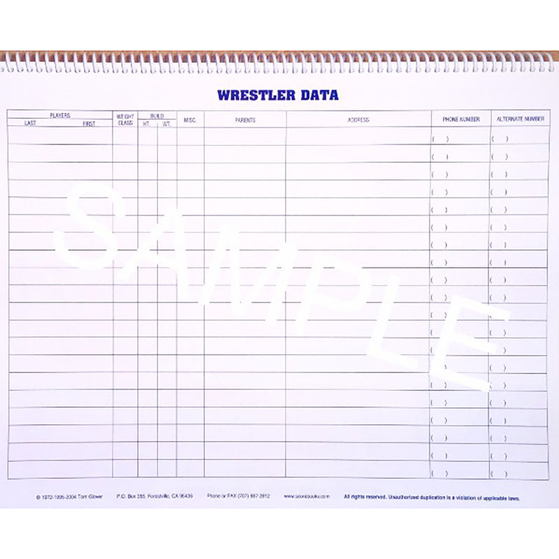 Glover's Scorebooks Wrestling Short Form Scorebook (45 Matches) - lauxsportinggoods