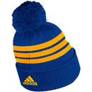 Adidas Men's Buffalo Sabres Cuffed Knit Beanie w/ Pom - Team Royal Blue/Athletic Yellow - lauxsportinggoods