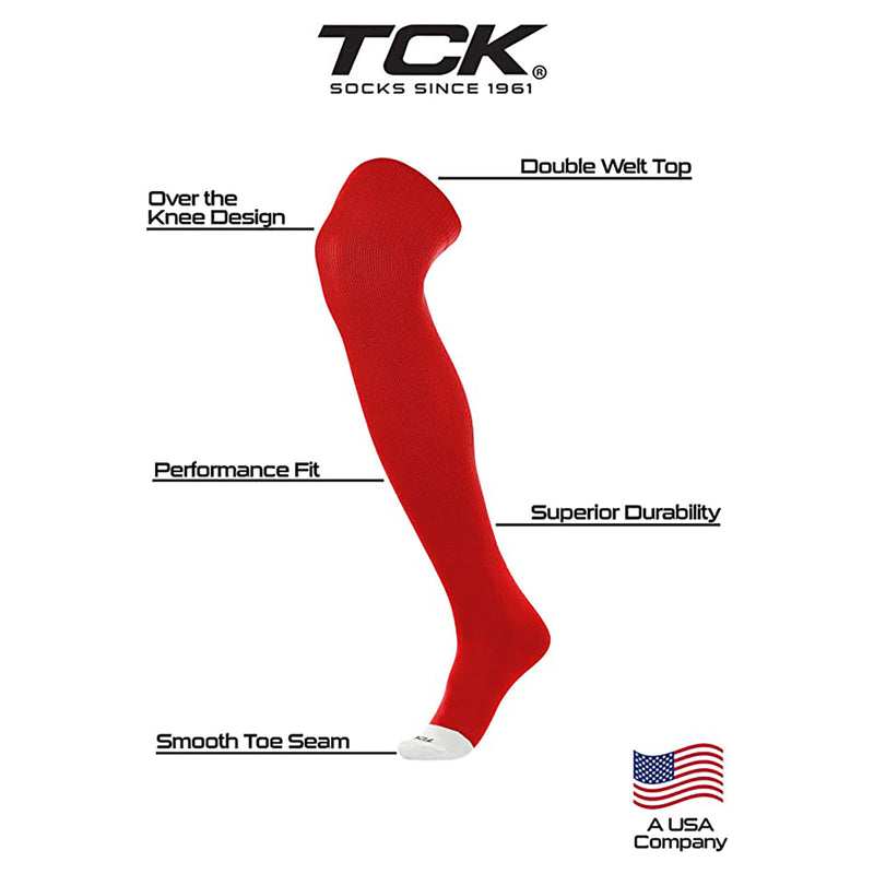 Open Box TCK Sports Pro Plus Above Knee Tube-Small-Scarlet - lauxsportinggoods