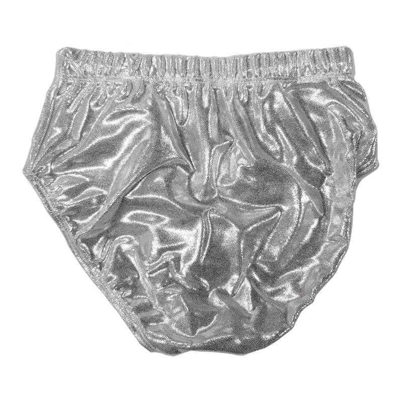 Pizzazz 1100M Youth Cheer Brief-Silver-Large - lauxsportinggoods