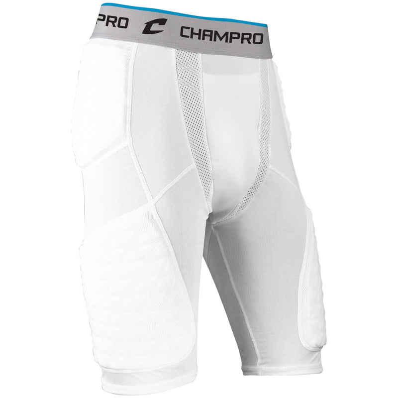 Open Box Champro Boys' Tri-Flex Padded Youth Compression Shorts Youth-Medium-White - lauxsportinggoods