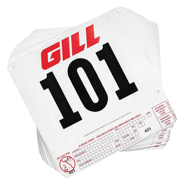 Gill Athletics - Tear Tag Numbers - Set of 100 - lauxsportinggoods