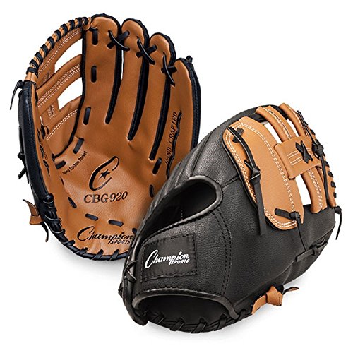 Champion Sports Leather Front Vinyl Back Fielder's Glove (Right-Handed, 12-Inch) - lauxsportinggoods