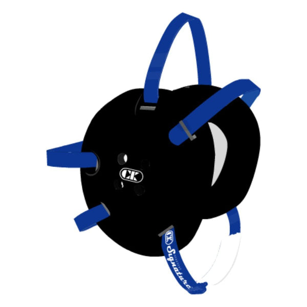 Open Box Cliff Keen - The Signature - Wrestling Headgear - One Size - Black/Royal Strap - lauxsportinggoods