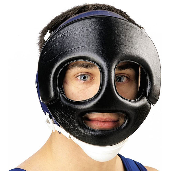 Open Box Cliff Keen FG3 Wrestling Face Guard - Black W/Chinstrap - lauxsportinggoods