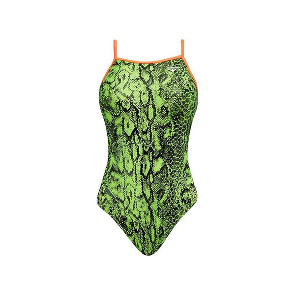 The Finals Women's Gecko Non Foil Wing Back Swimsuit, Green/Black, Size 30 - lauxsportinggoods