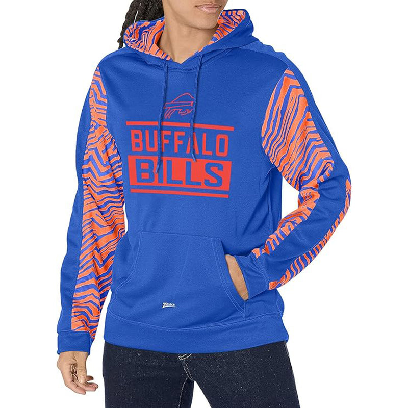 Zubaz Buffalo Bills Buf Bills Hoodie w/ Zebra - Royal Blue