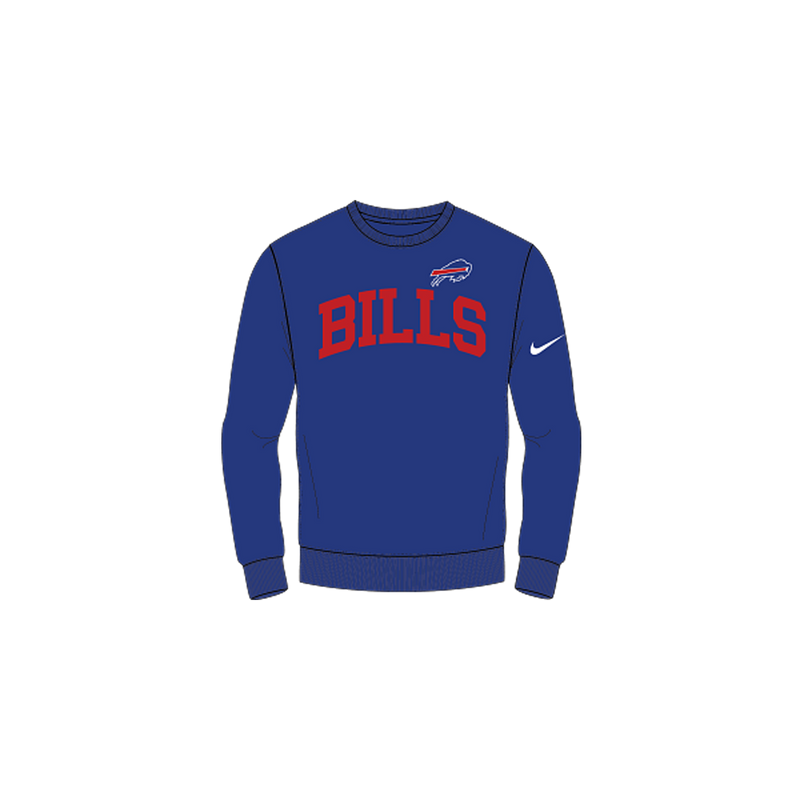 Fanatics Nike Men's Buffalo Bills Club Crew Pullover - Royal - lauxsportinggoods