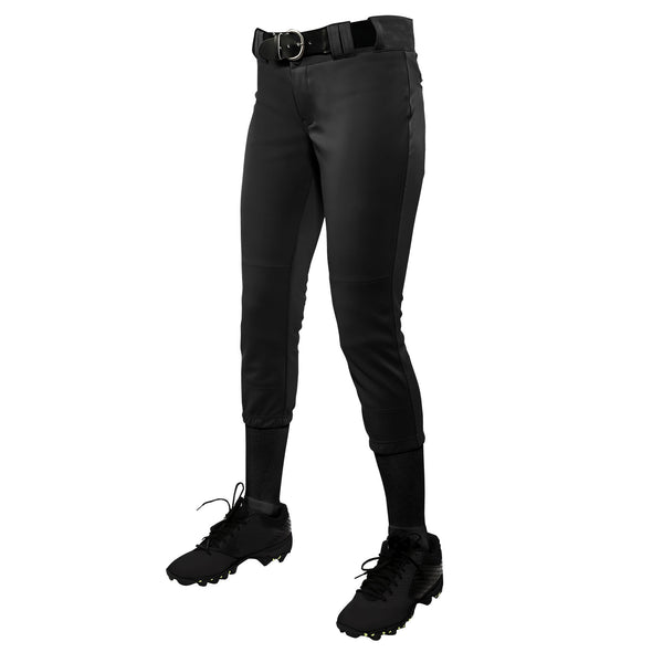 Open Box Champro Women's Tournament Traditional Low-Rise Polyester Softball Pant-Small-Black - lauxsportinggoods