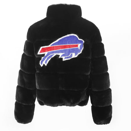 Cuce Women's Buffalo Bills Team Colored Faux Fur Bomber