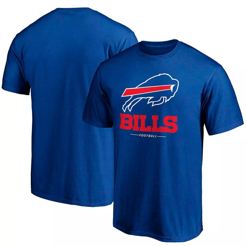 Fanatics Men's Buffalo Bills Evergreen Cotton Team Lockup S/S Tee - Deep Royal - lauxsportinggoods