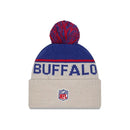 New Era Buffalo Bills NFL 2024 Retro Logo Striped Cuffed Knit Hat w/ Pom - lauxsportinggoods