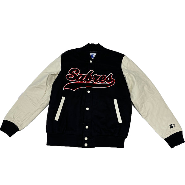 Starter Men's Buffalo Sabres Complete Game Varsity Jacket - Black/Red/White