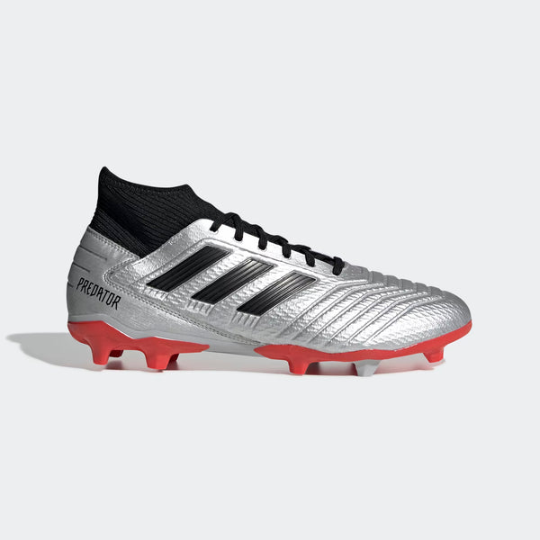Adidas Men's Predator 19.3 FG Soccer Cleats - Silver/Black/Red - lauxsportinggoods