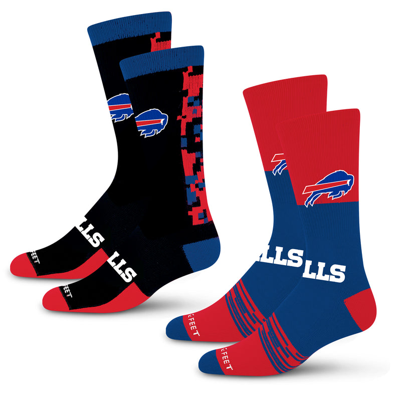 For Bare Feet Adult Buffalo Bills $104-2 Digi Split Sock - Large