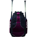Tucci Large Plus Team Travel Baseball Bat Backpack - Black/Maroon - lauxsportinggoods