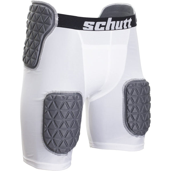 Used Schutt ProTech Tri All-in-One Football Girdle Padded Compression Shorts w/ Integrated Hip - White - XLarge