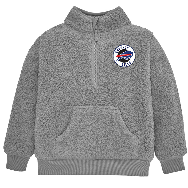 Gerber Boy's Buffalo Bills 1/4 Zip Up Pullover - Grey