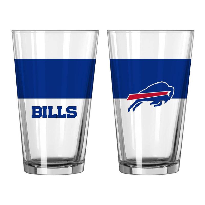 Logo Brands Buffalo Bills Colorblock Pint Glass - 16oz - lauxsportinggoods