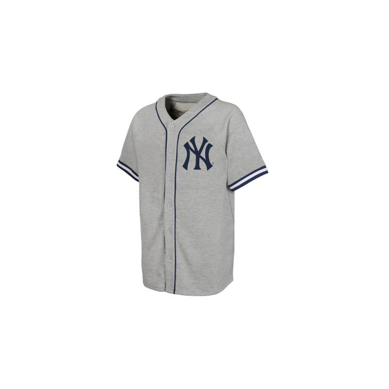 Outerstuff Boy's New York Yankee Field Core Solid Button SS Baseball Tee