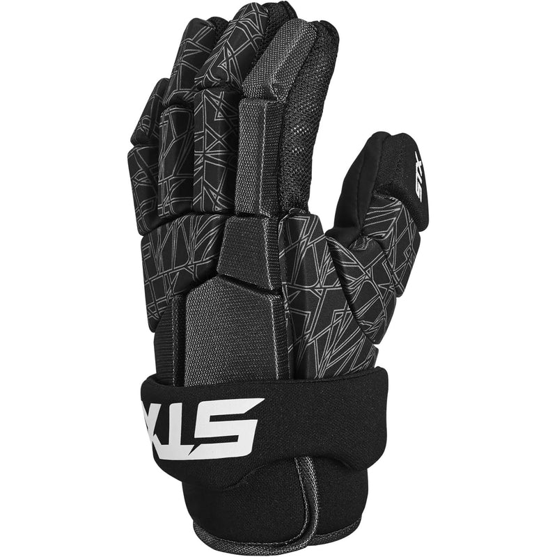 STX Men's Stallion 75 Protective Lacrosse Gloves - Black/Gray