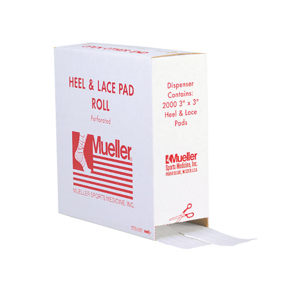 Mueller Heel & Lace Pad with Dispenser 3" x 3" - Pack of 2000