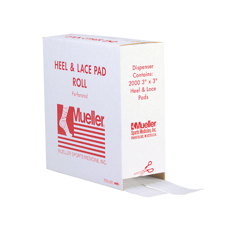 Mueller Heel & Lace Pad with Dispenser 3" x 3" - Pack of 2000