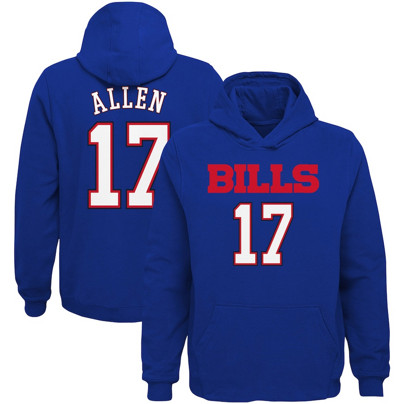 Outerstuff Boy's Buffalo Bills Josh Allen Mainliner N&N Fleece Hoodie - Royal