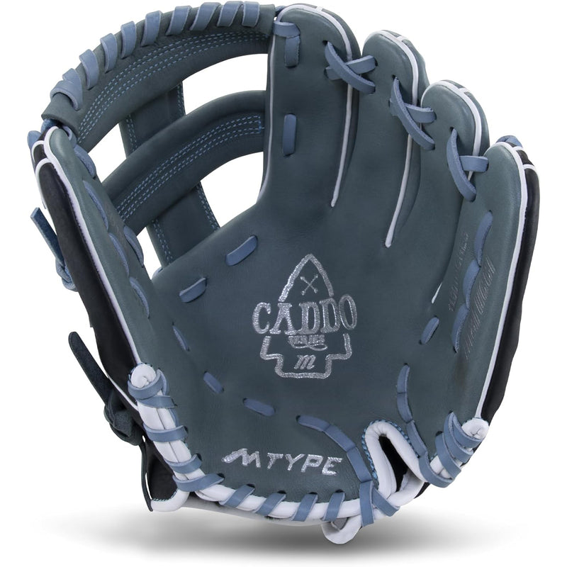 Marucci Caddo Fastpitch S Type 11 inch Single Post Baseball Gloves - Gray/Columbia Blue