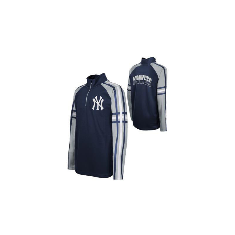 Outerstuff Boy's New York Yankee Fast Track Raglan Half-Zip Pullover Jacket