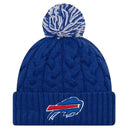 New Era Buffalo Bills  Cabled 19908 Women's Statement Cuffed Knit Hat - Royal