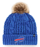 New Era Buffalo Bills Luxe 19906 Women's Cable Cuff Knit Hat with Pom