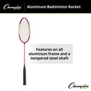 Champion Sports - Aluminum Badminton Racket - Steel Strings - 26"L