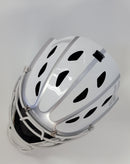 Open Box Rawlings 2-Tone Velo Softball Catchers Helmet-Adult-Silver/White - lauxsportinggoods