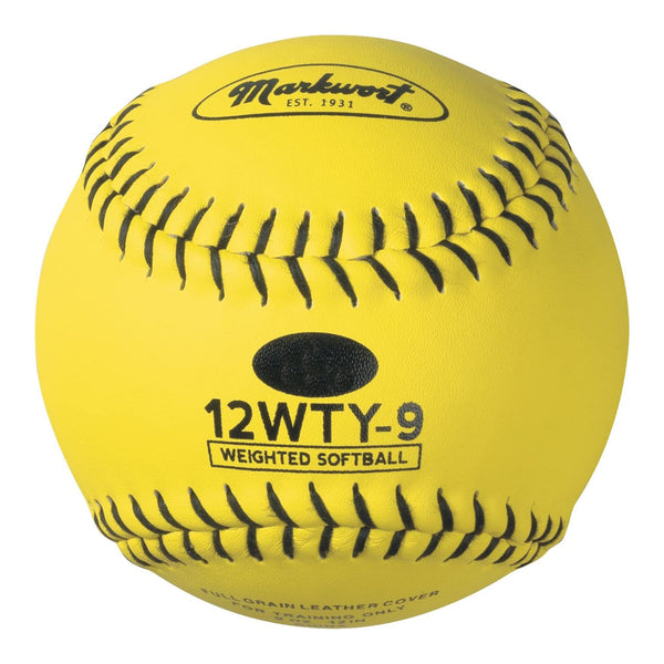 Markwort Weighted Yellow Leather 12 inch Softball - lauxsportinggoods