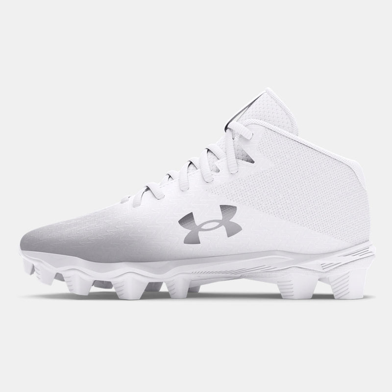 Under Armour Boys' UA Spotlight Franchise 4 RM Jr. Football Cleats - White/Metallic Silver - lauxsportinggoods