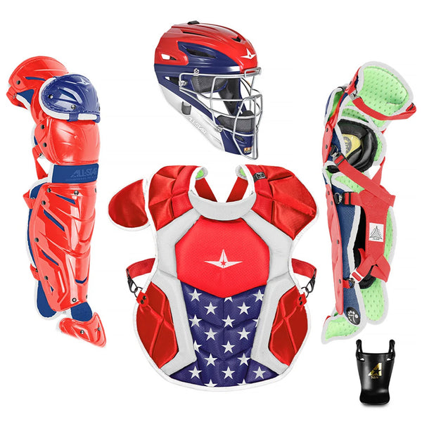 All Star S7 AXIS Professional Catcher's Kit USA Theme NOCSAE - Age 12-16 - lauxsportinggoods