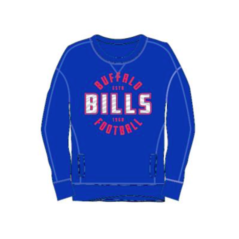 Zubaz Women's Buffalo Bills Zebra Print Graphic Crew Sweatshirt w/ Pocket - lauxsportinggoods