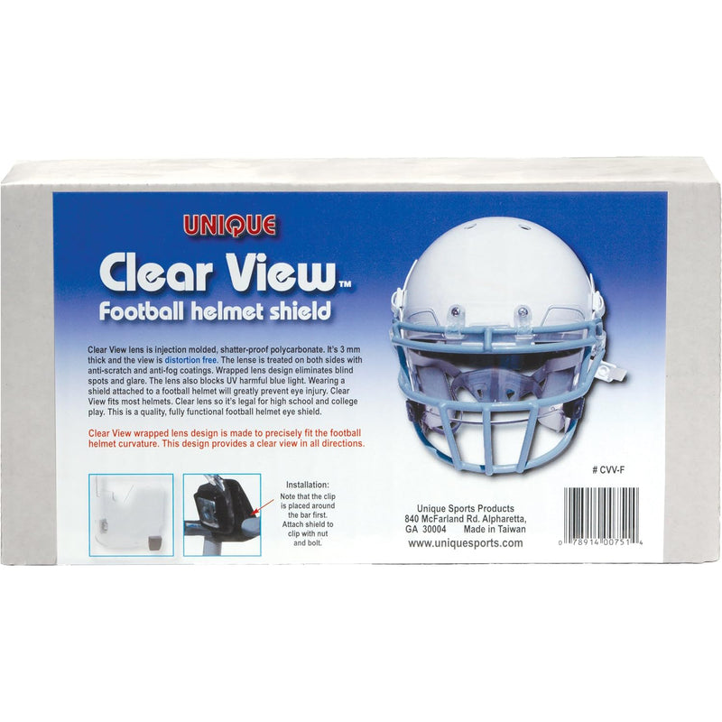 Unique Adult Clear View Football Helmet Visor With Clips