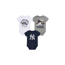 Outerstuff Infant New York Yankees Ball Park Creeper Bodysuit Set of 3 - lauxsportinggoods