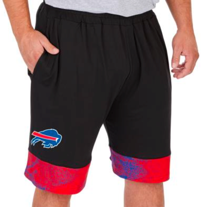 Zubaz Men's Buffalo Bills Slider Short w/ Static Print Black Team Color - lauxsportinggoods