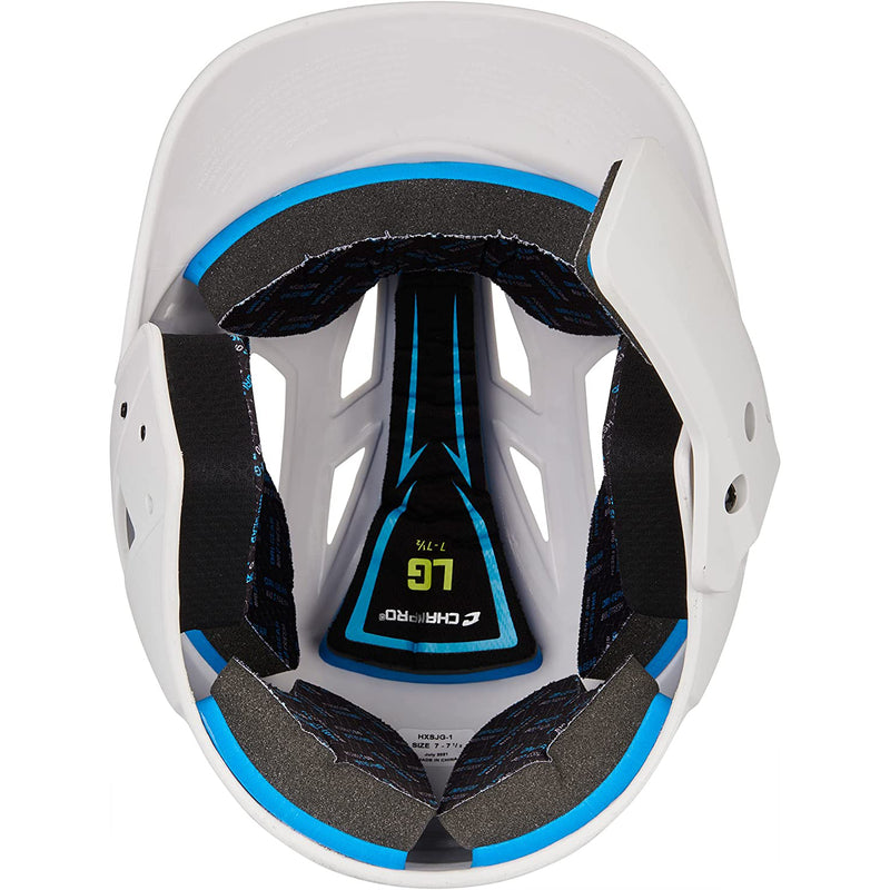 Used Champro HX Gamer Plus Bsbll Helmet w/Flap-WHITE BODY-Junior - lauxsportinggoods